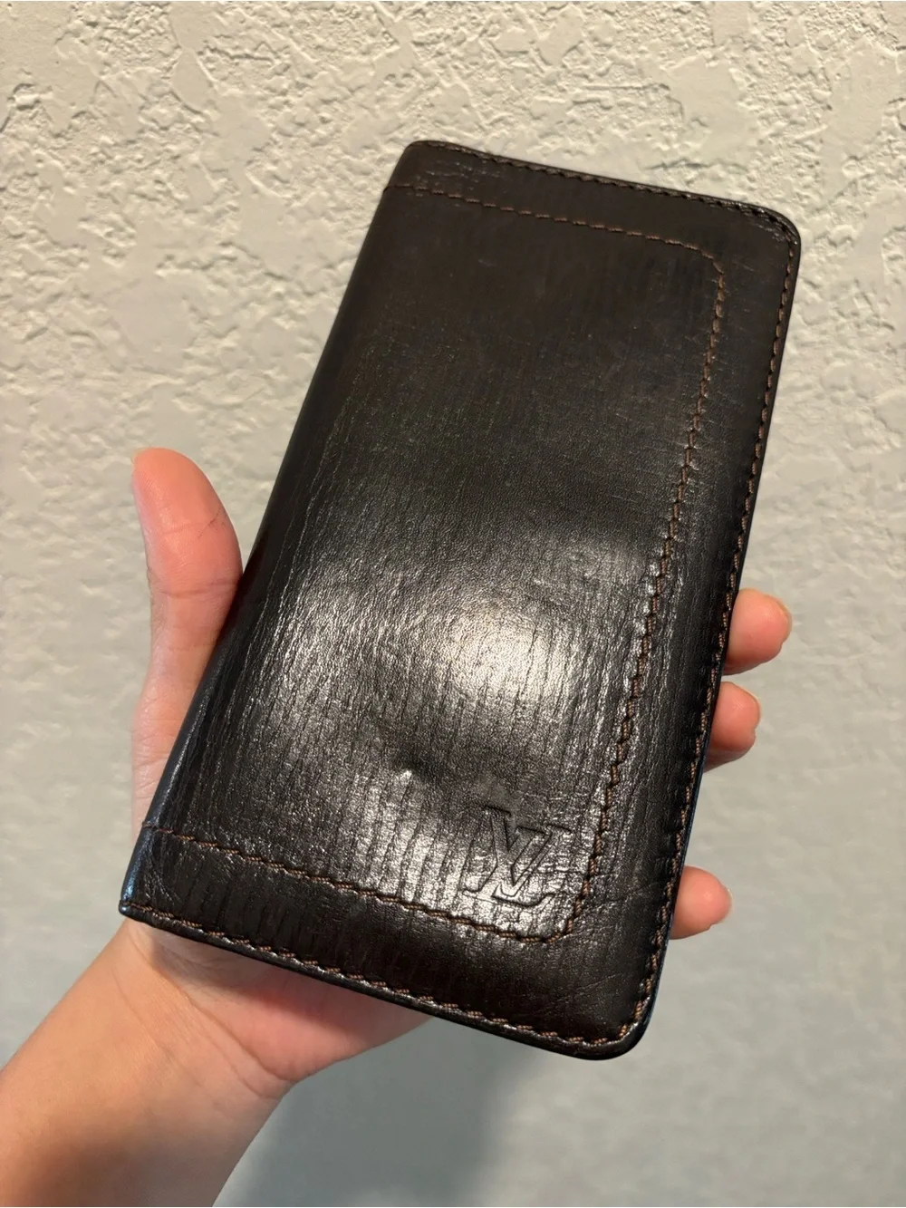 Louis Vuitton Bifold Black Leather Long Wallet